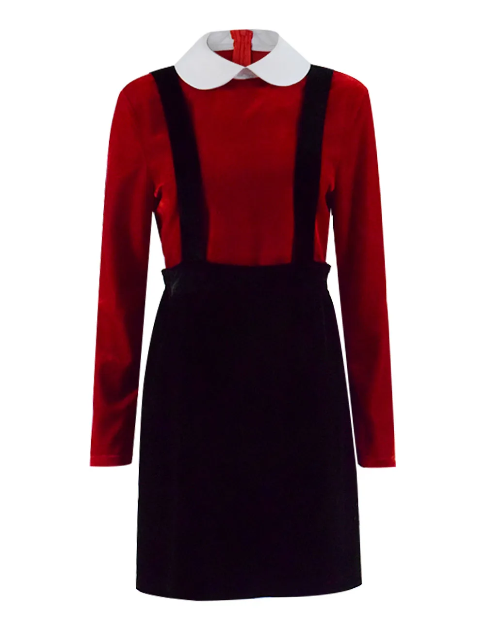Cosdaddy Fleabag костюм для косплея красная бархатная футболка Топы юбка на подтяжках женское платье полный комплект
