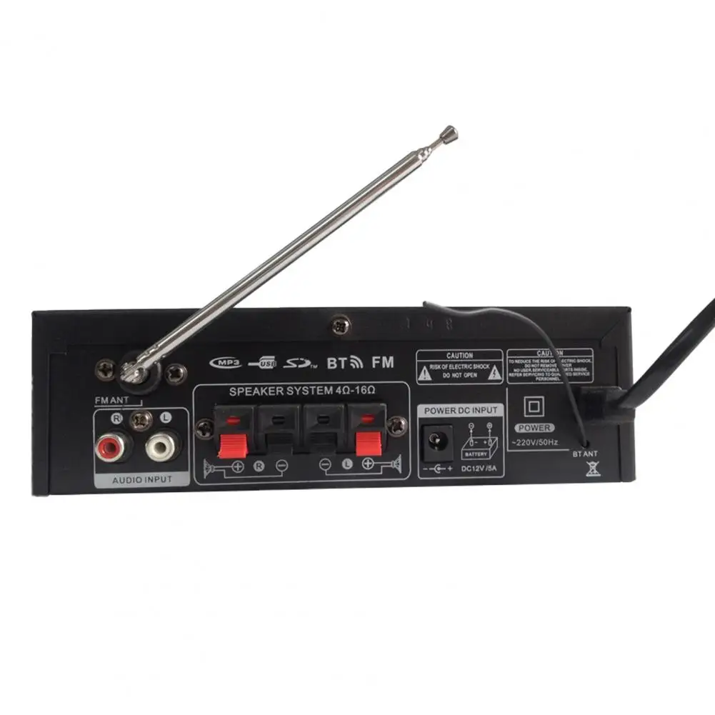 BT-298A Home Power Amplifier Practical Liquid-crystal Display 2CH 12V/220V 600W HiFi Bluetooth-compatible 5.0 Audio Amplificador
