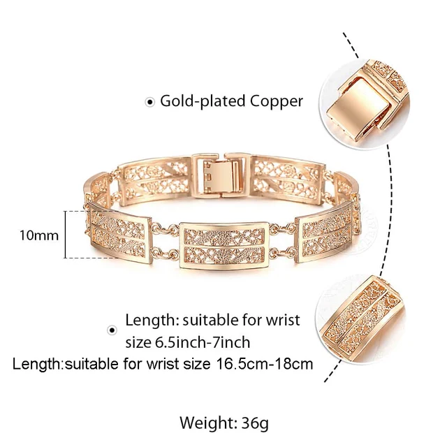 Bracelets Bangle For Women 585 Rose Gold Cut Out Carved Flowers Vine Oval Wristband Jewelry Gifts Lcbm01 Chain Link Bracelets Aliexpress