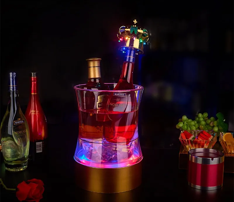 Перезаряжаемый Ведерко для льда, светодиодный RGB светильник, охладитель льда для шампанского, вина, напитков, пива, бара, вечерние инструменты