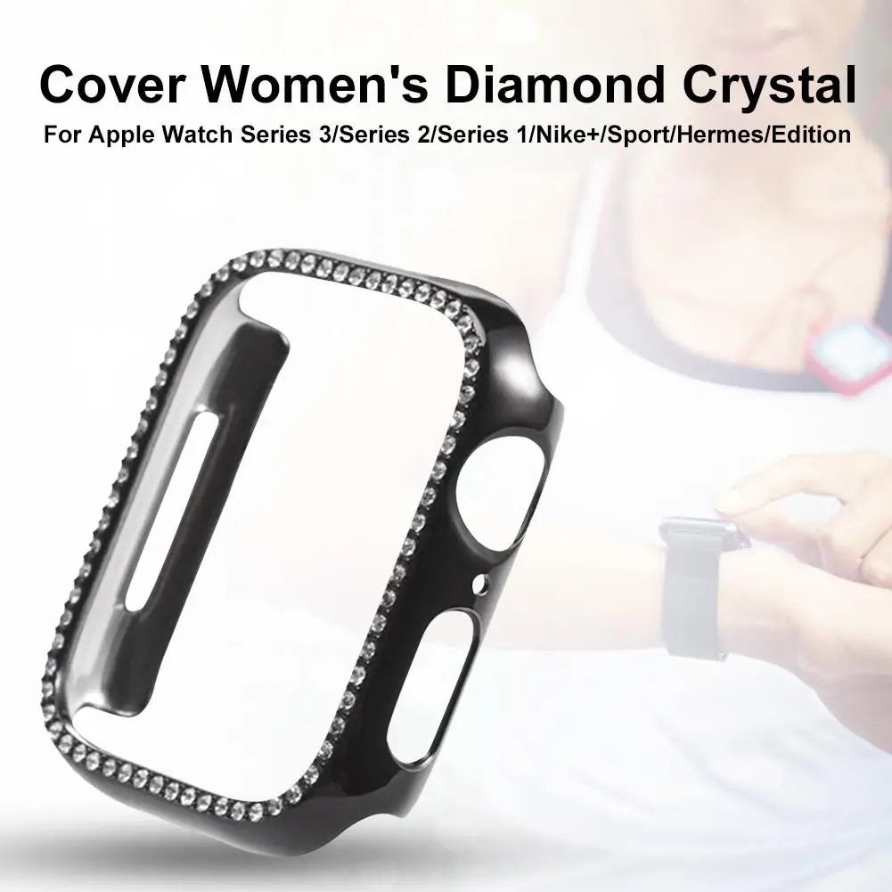 Шикарный чехол-бампер с алмазами для IWatch 4 3 2 PC чехол для часов для Apple Watch 4 3 2 38 мм 42 мм 40 мм 44 мм защитные чехлы