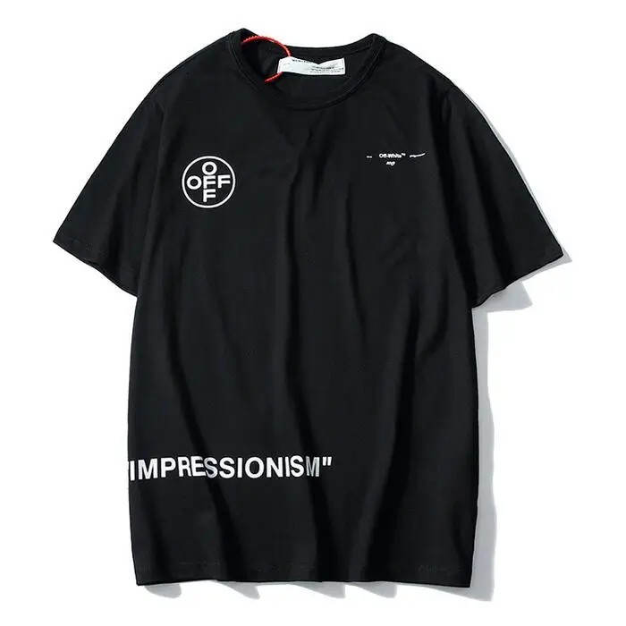 19ss Off-White OW розовая стрела для мужчин/женщин унисекс пара влюбленных моделей хлопок Мода Круглый вырез короткий рукав Футболка
