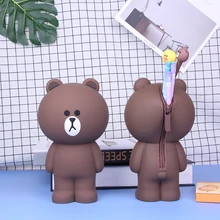 Мультяшные силиконовые ключницы пеналы для карандашей Kawaii милый медведь 3D пеналы школьные принадлежности канцелярские подарки
