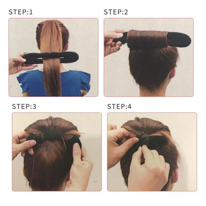 4pcs/set Magic Foam Sponge Clip Bun Curler Braider Hairstyle Twist Maker Tool Dount Twist Hair Accessories Styling Twister 3
