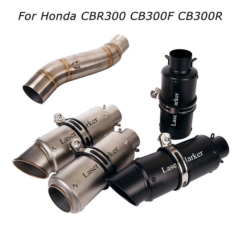 Slip for Honda CBR300R CB300F CB300R Motorcycle Exhaust Tips Muffler Vent Tube Mid Link Pipe Set System