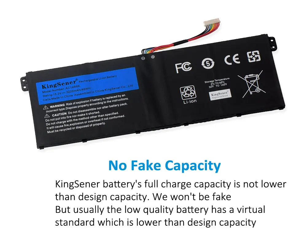 Kingsener-bateria para Acer Aspire Ac14b8k Cb3111 Cb5311 Es1511 Es1-512 Es1-520 S1-521 Es1-531 Es1731 E5-771g V3-371 V3-111 - Imagem 5