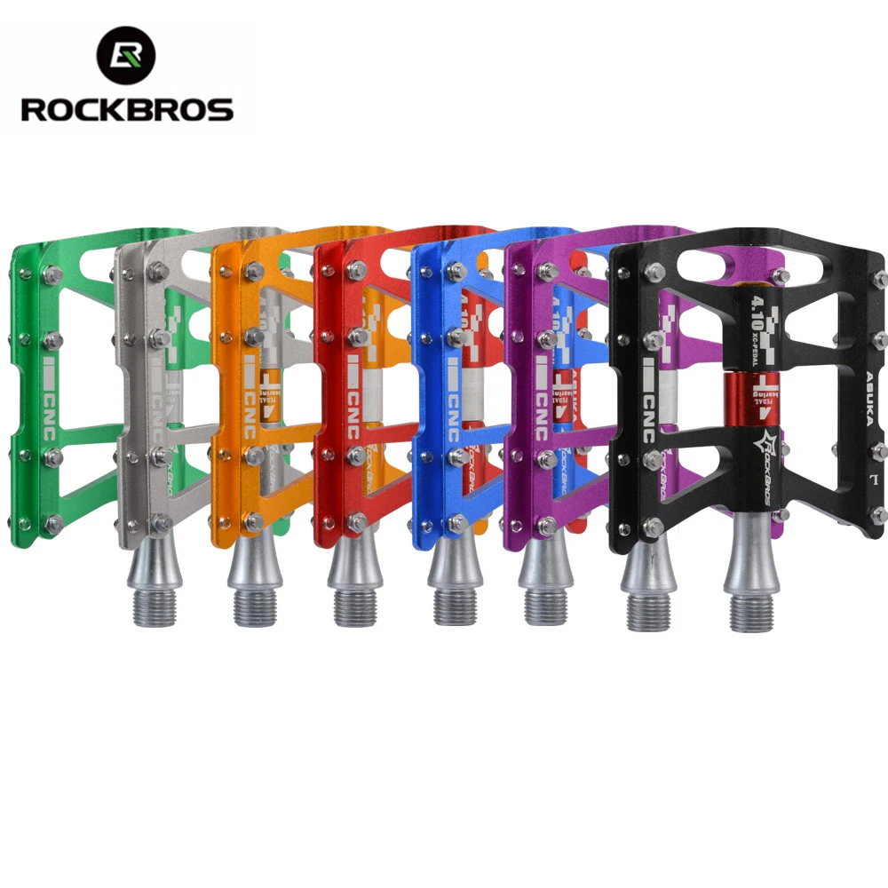 ROCKBROS 4 подшипники велосипедные педали противоскользящие сверхлегкие CNC MTB горный велосипед педали с герметичными подшипниками велосипедные аксессуары