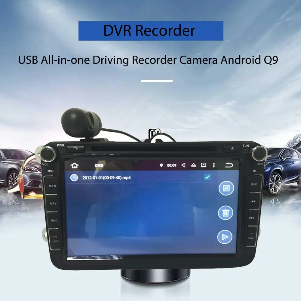 

New Car Camera USB All-in-one Driving Recorder Camera Android Q9 DVR Full HD 720P Video Recording Recorder Parking Monitoring