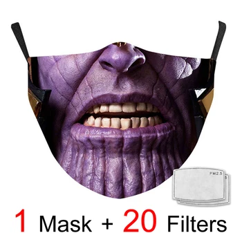

Halloween Party Cartoon Masks Washable Cotton Face Mask Anti Dust Mask Protection Mouth Cover Respirator