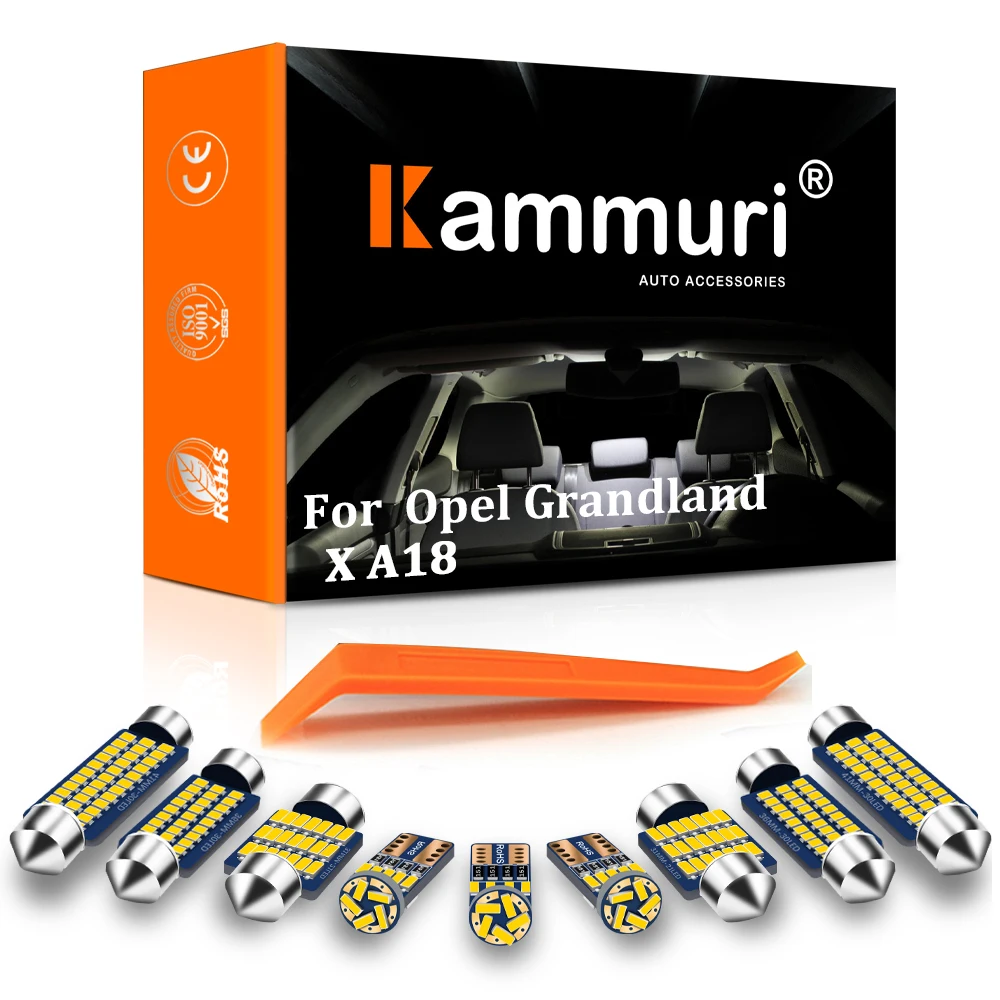 KAMMURI 13 шт. белый без ошибок для Vauxhall Opel Grandland X A18 светодиодсветодиодный внутренняя