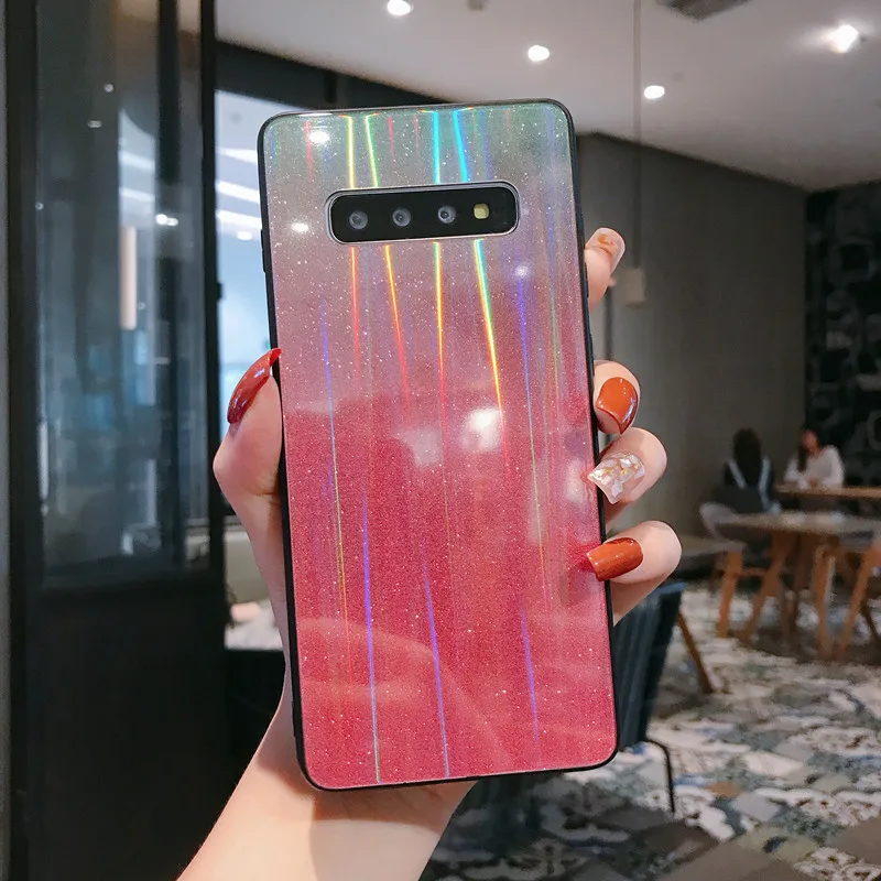 As shown in Redmi Note 7 роскошный блестящий чехол для телефона с лазерным стеклом для Xiaomi mi8 8SE mi9 9SE CC9 CC9E Redmi note 8 pro блестящая задняя крышка - Цвет: As shown in