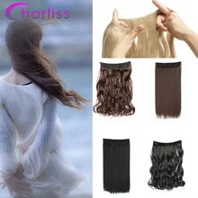 Синтетическая Рыбная линия, невидимая проволока, без зажимов, для наращивания волос, Chorliss, натуральный блонд, коричневый, Длинные прямые поддельные накладные волосы