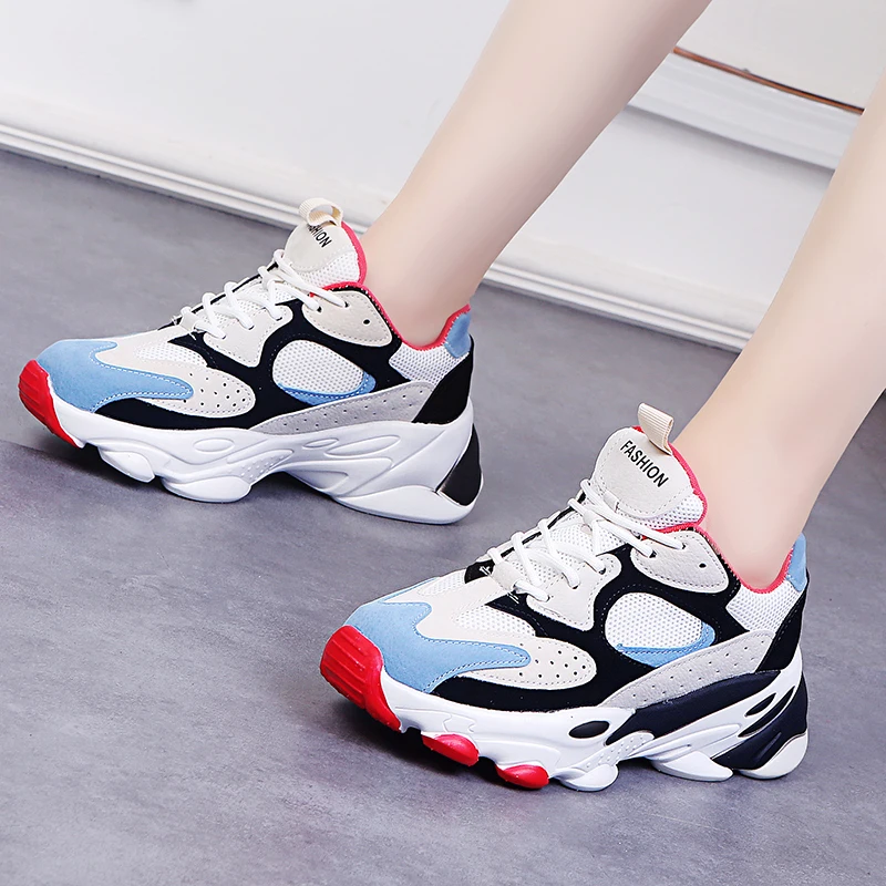 

Lace-up Rubber Ladies Shoes Comfortable Platform Shoes Women Casual Vulcanized Shoes Sneakers Women Flats Autumn Women Shoes NEW