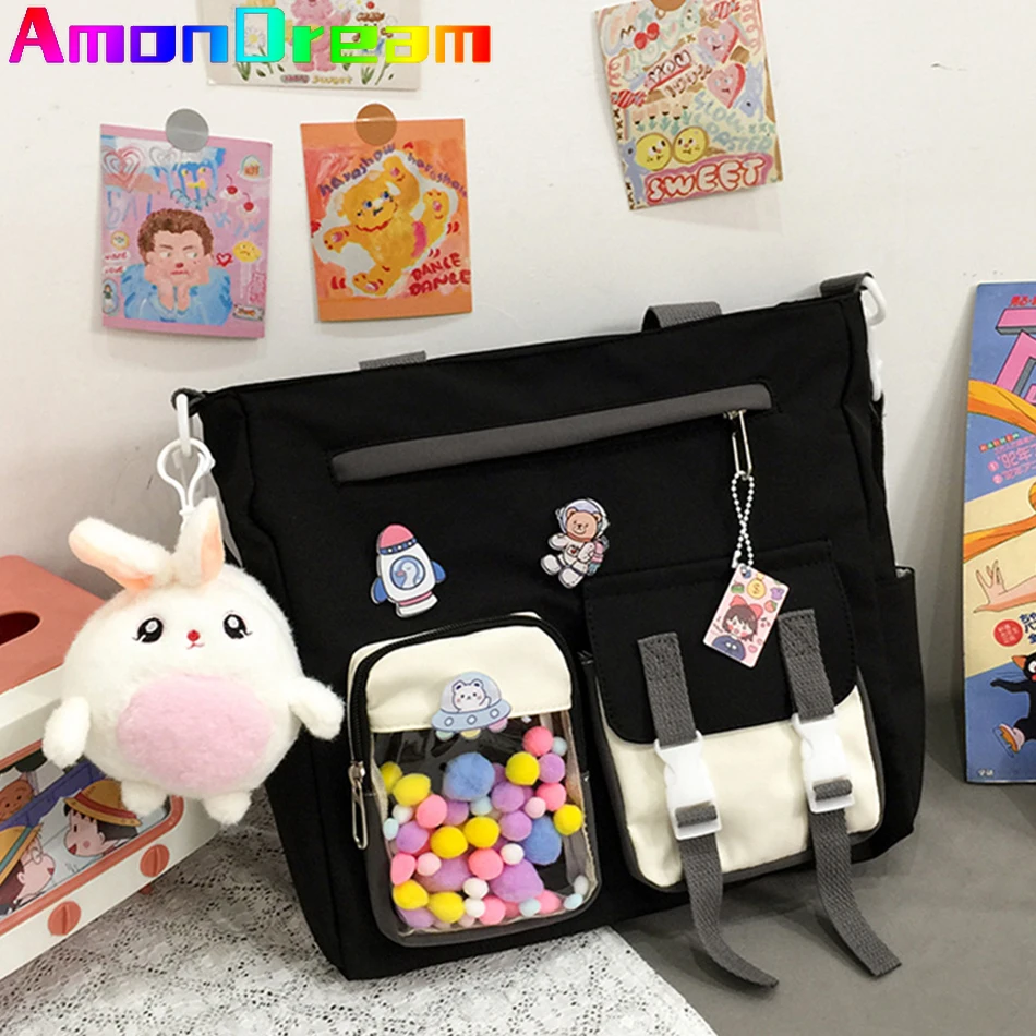 Preppy Style Cute Shoulder Crossbody Bags for Women Waterproof Nylon