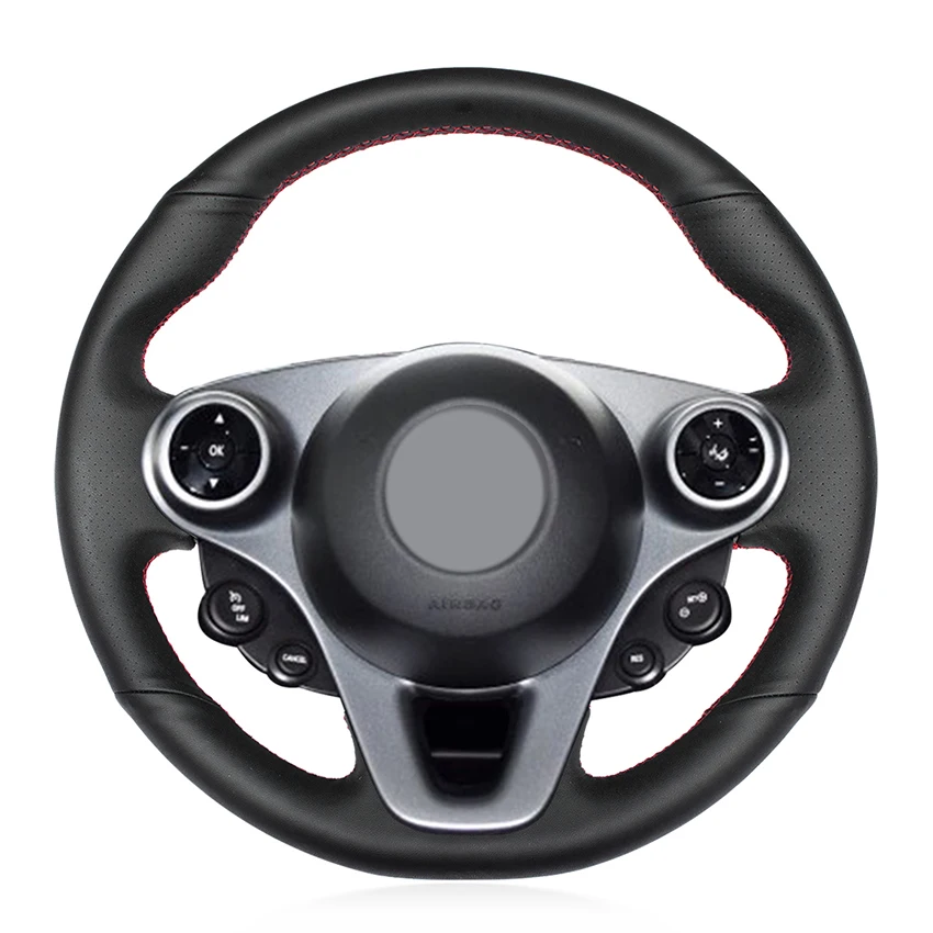 Сшитая вручную черная искусственная кожа для Smart New Fortwo Forfour 2015 2016 2017 | Автомобили и