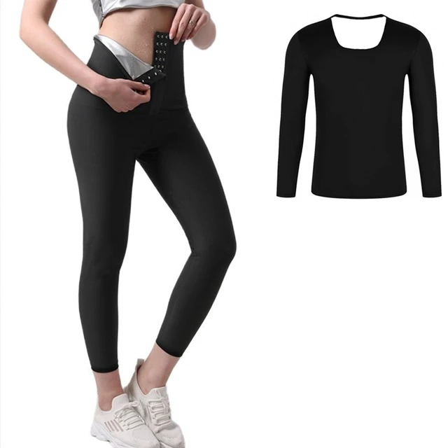 Women Shapewear Set Sweat Sauna Pants Sauna Shirt Workout Suits Body Shaper  Waist Trainer Slimming Vest Thermo Fitness Leggings - AliExpress