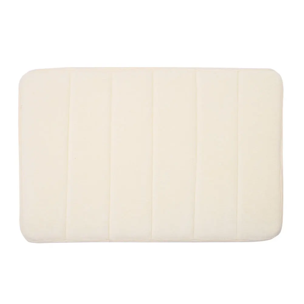 White Коврик для ванной 40x60 см коралловый флис Противоскользящий дверной коврик коврики полосатый дизайн нескользящий коврик для ванной комнаты - Цвет: White