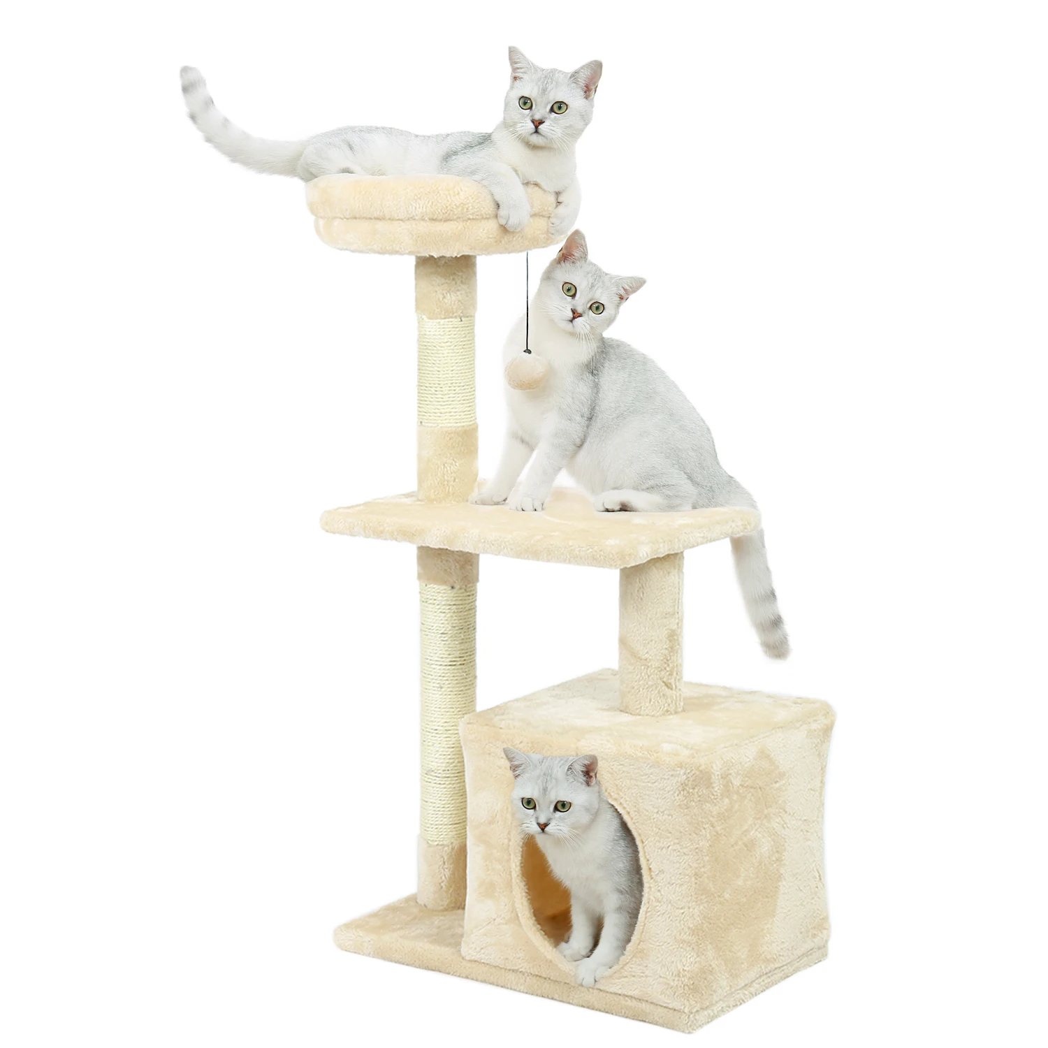 

Kitten Cat Tree Scratching Post House Play Toys Cat Scratcher Cat Mat Climbing Playing Climbing Furnitur