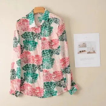 

Women Shirt Printed Silk Shirt