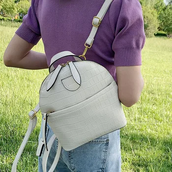 

Brand Women PU Leather Backpack Two Shoulder Small Backpacks for Teens Travel Campus Student Multi Function Back Pack