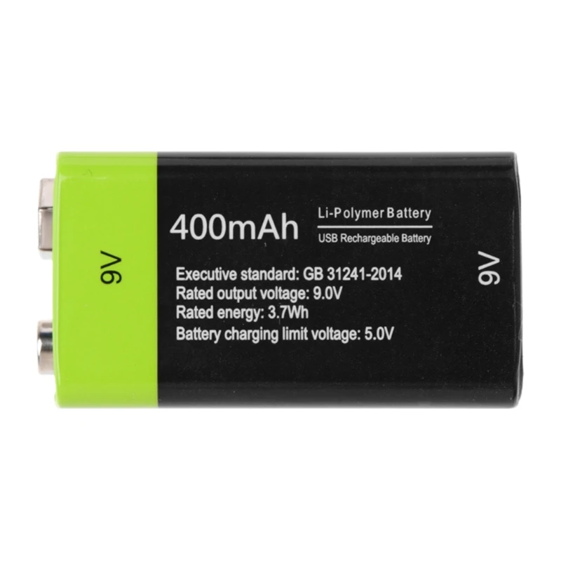 9V 400mAh USB перезаряжаемая 6F22 Lipo батарея для мультиметра, микрофона, дистанционного управления LX9A