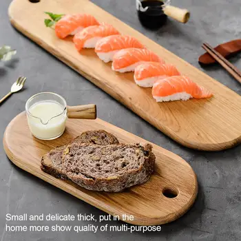 

Wooden Dinner Plate White Serving Tray Oak Bread Serving Platter Cutting Board Steak Sushi Wooden Plate For Home Restaurant