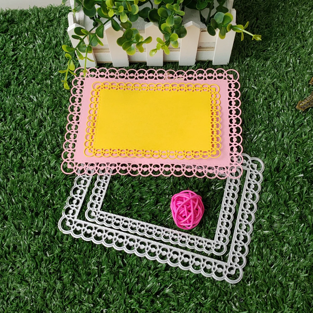 

Lace photo frame background metal cutting die DIY scrapbook photo album decorative embossed paper card