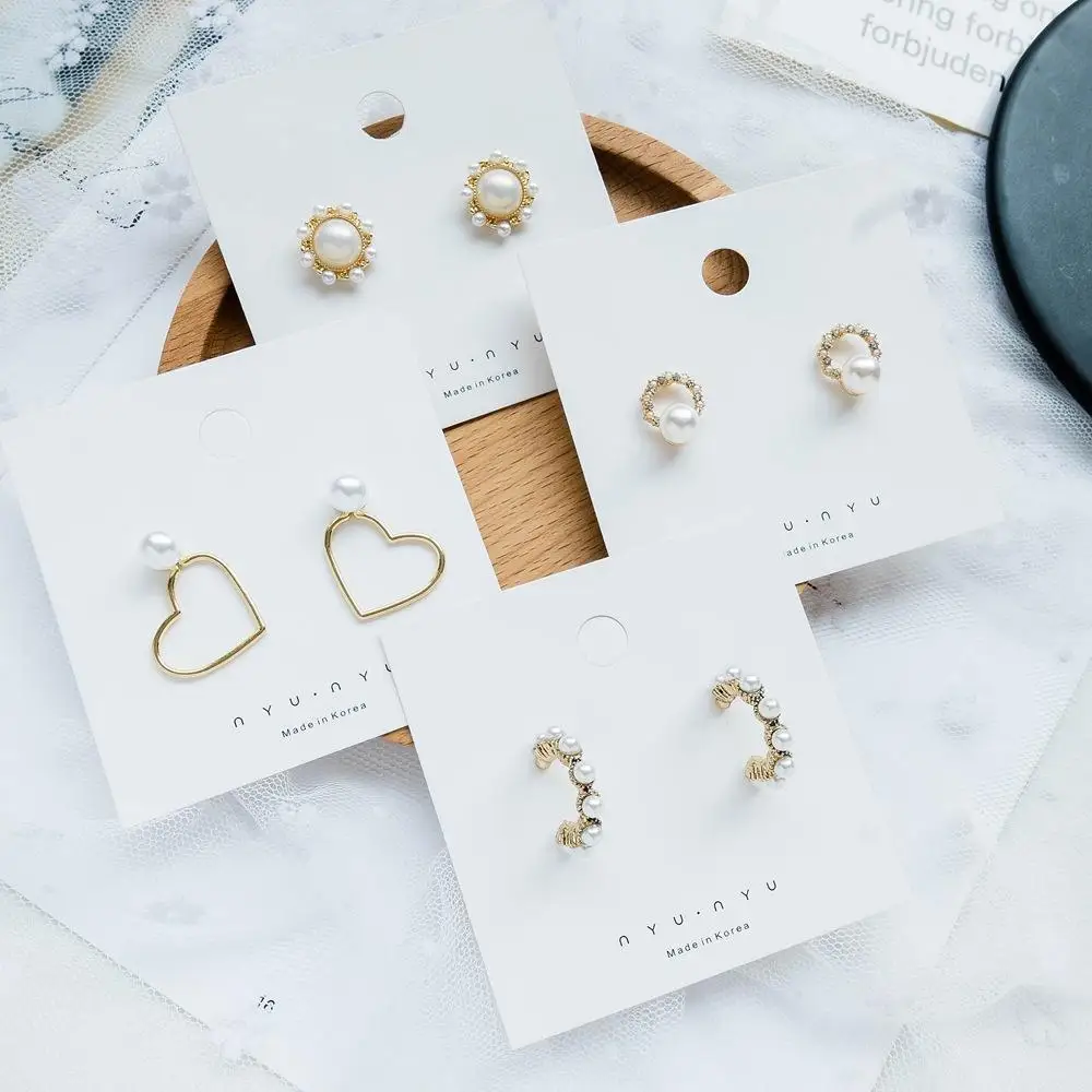 

OPPOHERE Korea's New Simple Love Pearl Earrings Ms. Creative Fashion Ins Super Fairy Temperament Earrings Jewelry