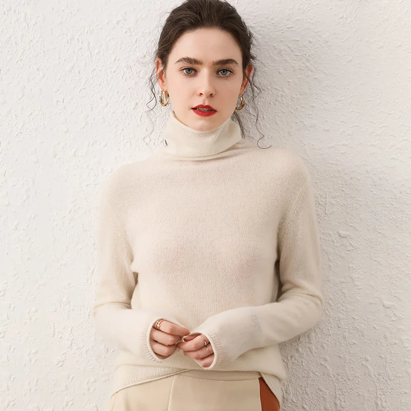 Turtleneck Pullover Warm Thickening Female Long