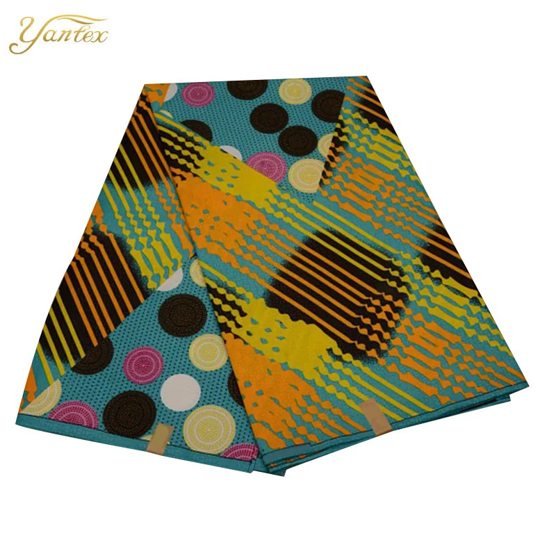 YANTEXTILE новая Анкара ткань Африканский настоящий воск принт Tissu Africain 6 ярдов настоящий воск Африканский батик ткань для свадебного платья - Цвет: 18040049