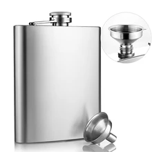 Hip Flask with Small Funnel High Quality 112mL 4oz Handy Narrow-version Wine Jug Portable Stainless Steel Funnel