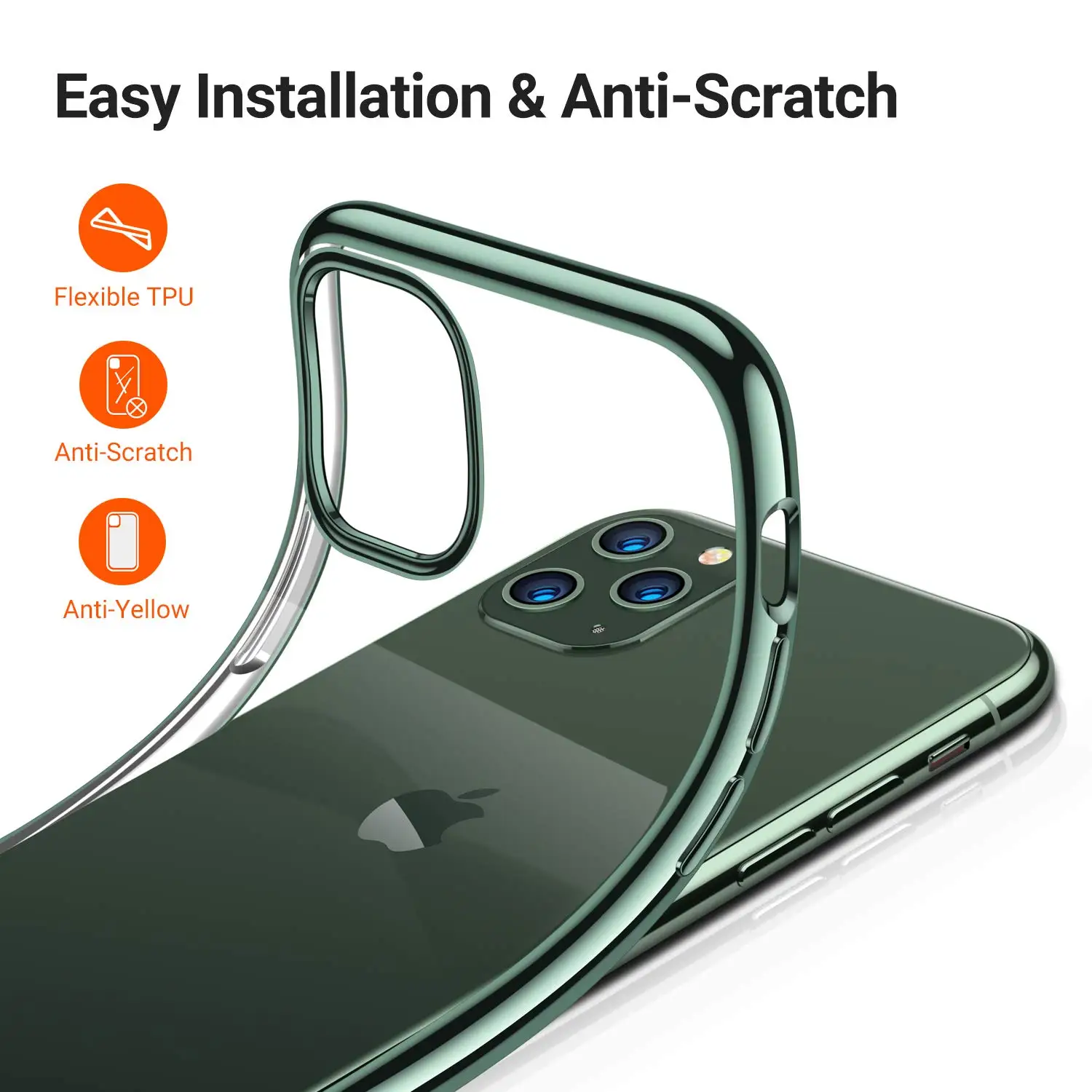 Чехлы для iPhone 11 Pro Max Xs XR, ультра тонкий Тонкий прозрачный мягкий Премиум гибкий хромированный бампер прозрачный ТПУ задняя крышка