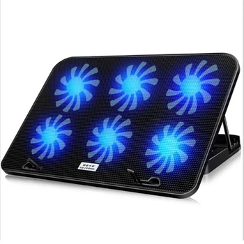 

ICECOOREL Laptop Cooler2 USB Ports and Six Cooling Fan LED Laptop Cooling Pad Notebook Stand for 12-17 Inch for Laptop