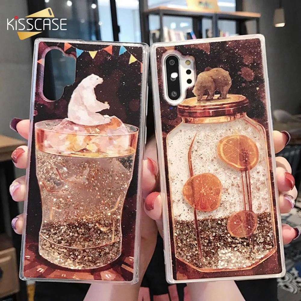Чехол KISS Polar Bear Quicksand чехол для телефона iPhone 7 8 Plus X XS MAX XR Мягкий силиконовый s 6S
