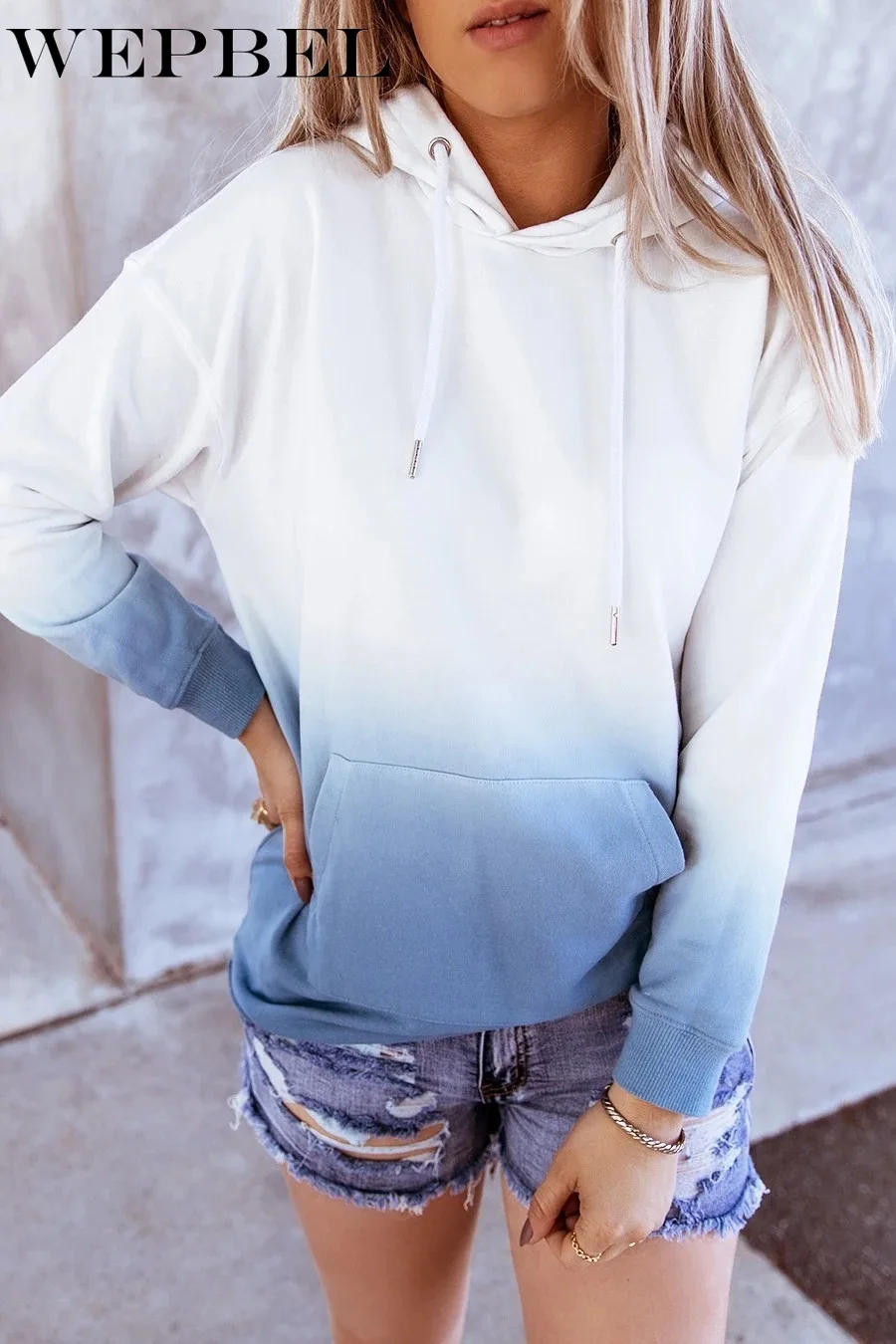 

WEPBEL Sweatshirts Spring and Autumn Long-Sleeved Hooded Sweatshirts Women's Fashion Printed Tie-Dye Loose Hoodies