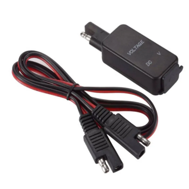 Черный SAE к usb-адаптеру с Вольтметр мотоцикл БЫСТРОРАЗЪЕМНАЯ вилка с водонепроницаемым двойным USB зарядным устройством для смартфона планшета gps - Цвет: Черный
