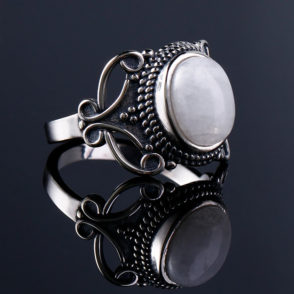 Nasiya новые винтажные этнические кольца для мужчин и женщин, Стерлинговое Серебро 925 пробы, изысканные натуральные ювелирные изделия из лунного камня,, Прямая поставка, подарок