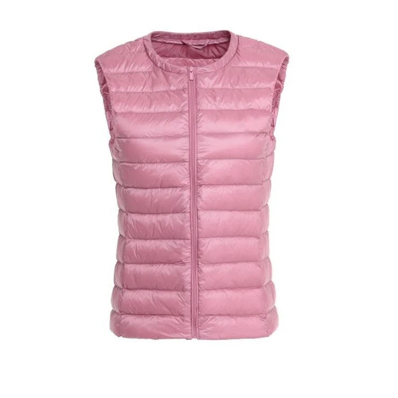 Women Ultra Light Duck Down Vest Jacket Autumn Winter 90% White Coats Female Casual Zipper Outerwear | Женская одежда