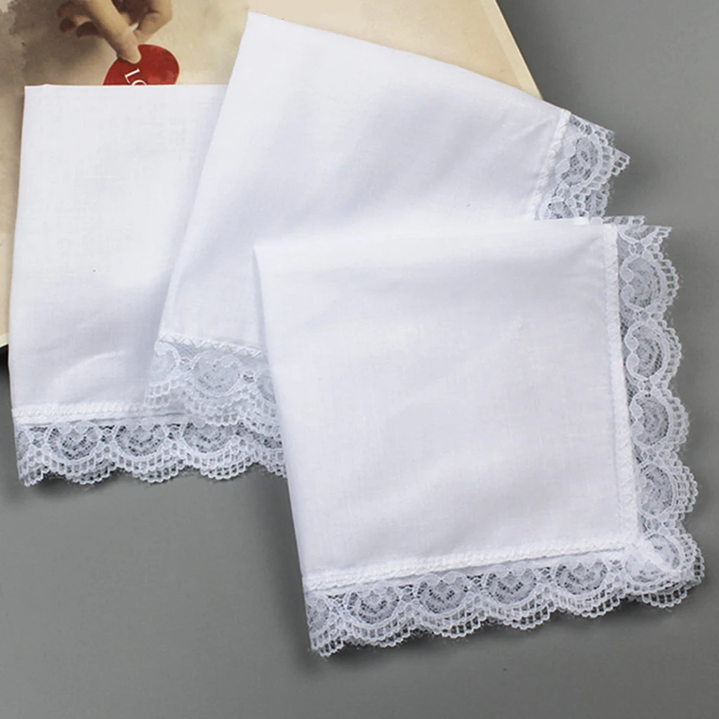 100% Cotton White Handkerchiefs Hanky Pocket Square for Men Women 26x27cm