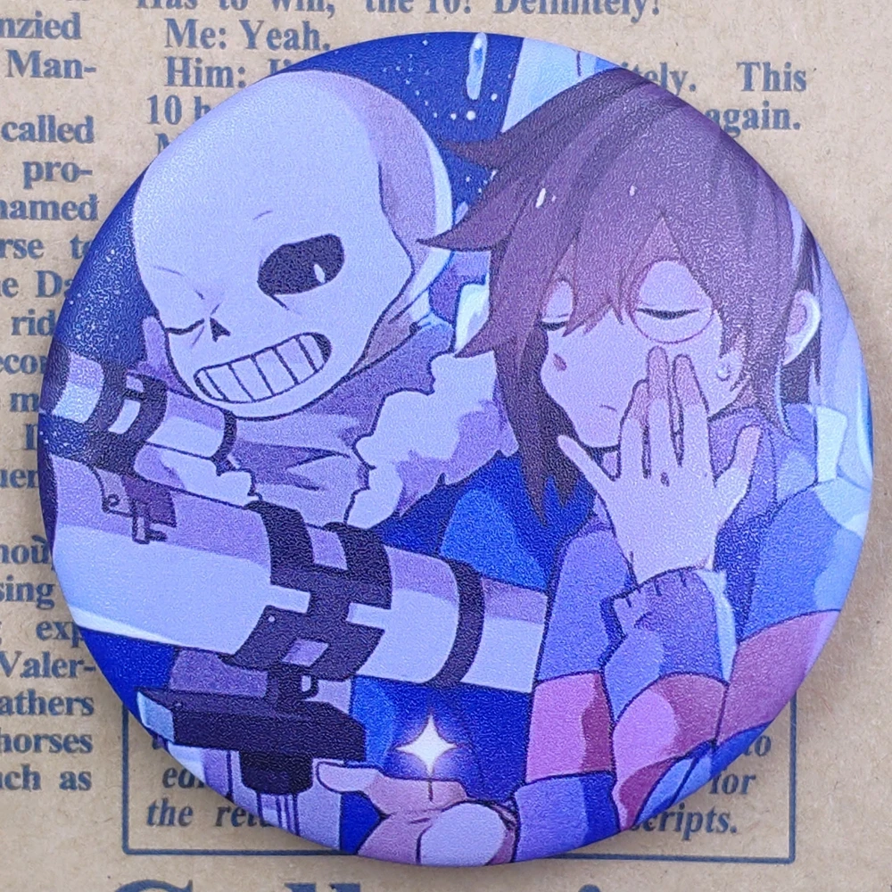 Anime Undertale Sans Icon Brooch Cosplay Badge Backpacks Button Papyrus  Clothes Female Breastpin Birthday Gift CSZX