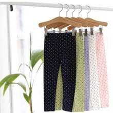 Корейский стиль; сезон весна; Гуанчжоу; детская одежда ярких цветов; хлопковые леггинсы в горошек для девочек