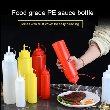 

Plastic Needle-nosed Salad Dressing Squeeze Bottle Ketchup Durable Mustard Condiment Dispenser Bottles Kitchen Accessories