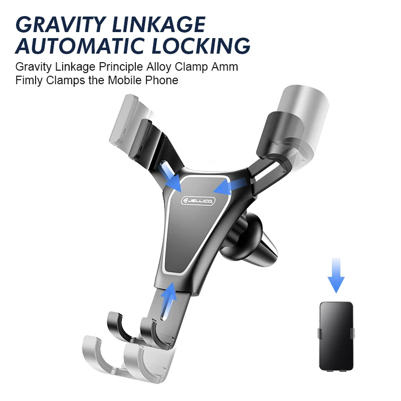 Автомобильный держатель Jellico Gravity для телефона в автомобиле, крепление на вентиляционное отверстие, без магнитного держателя для мобильного телефона, подставка для сотового телефона, поддержка для iPhone X