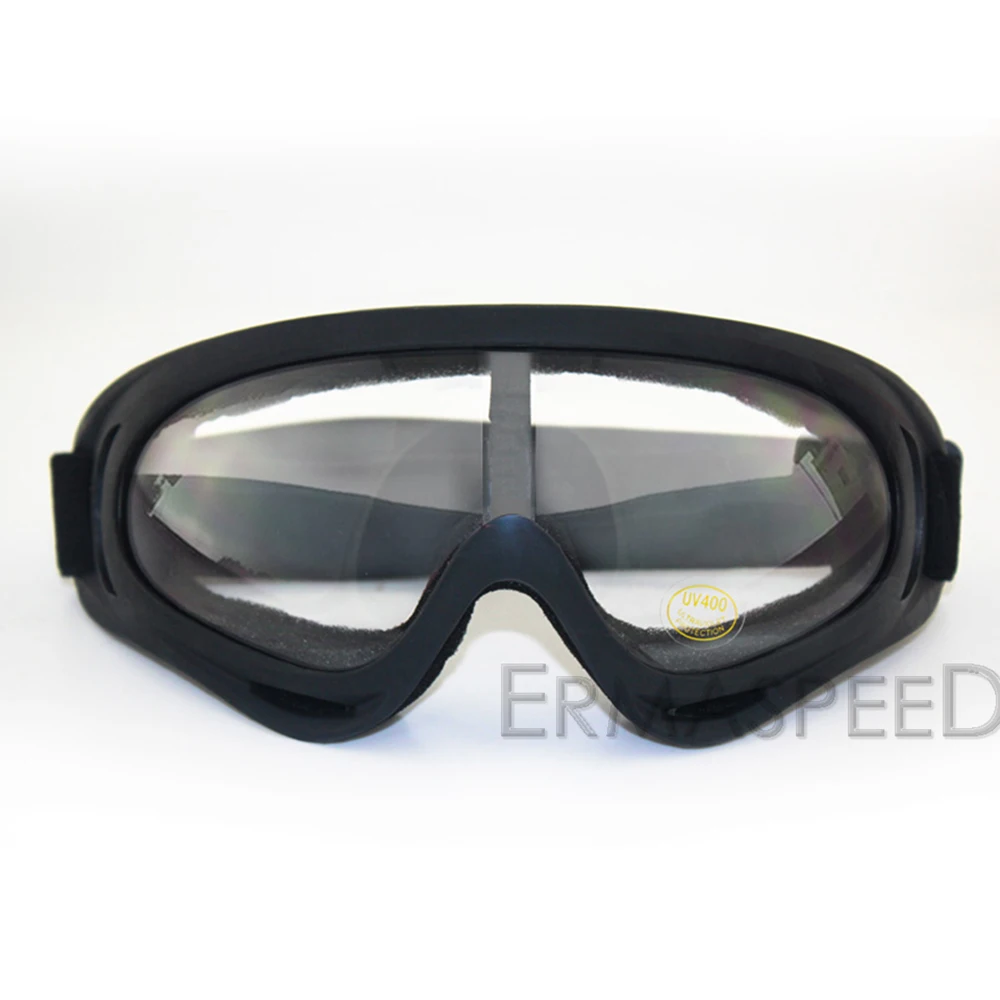 Очки для мотокросса Кафе Racer Dirt Bike UV400 Защитные очки в стиле стимпанк байкерские модные мотоциклетные очки на шлем - Цвет: Clear lens