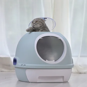 

Cat Litter Box Fully Enclosed Cat Toilet with Automatic Purifier Deodorant and Splash-proof Large Sand Tub Pet Cat Supplies