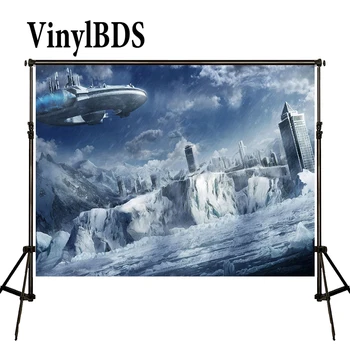 

VinylBDS Photography Backdrops Glacier Spacecraft Post-Modern City Background City Backdrop Boy Backdrops For Photographic