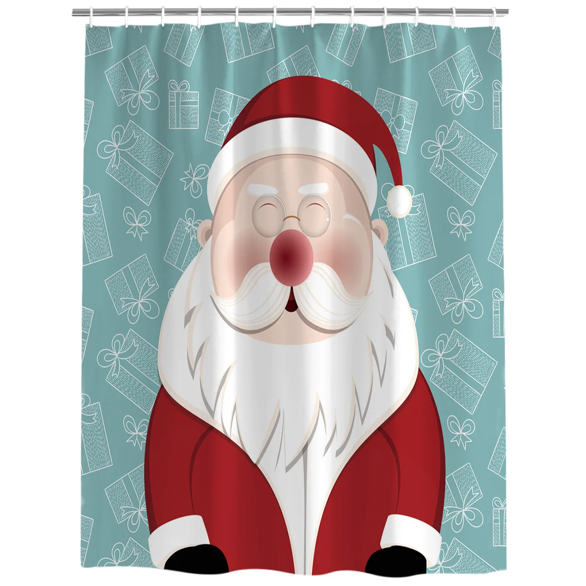 Водонепроницаемый полиэстер ткань занавеска для душа Рождественская тема Санта Клаус узор занавеска для душа