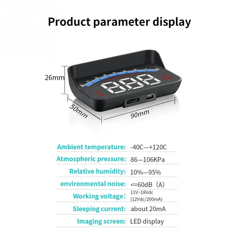 M6S Предупреждение OBD2 аксессуары Скорость проектор Температура воды 3,5 дюймов головой вверх Дисплей красочные Экран ветер Экран Авто данных