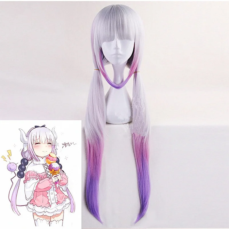 Kanna Cosplay Japanese Anime Miss Kobayashi's Dragon Maid Kamui Costumes Halloween Party Kawai Dress For Women wig | Тематическая