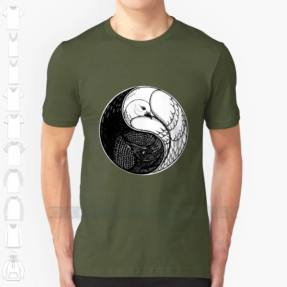 Raven And Dove Custom Design Print For Men Women Cotton New Cool Tee T Shirt Big Size 6Xl Raven Dove Peace Birds